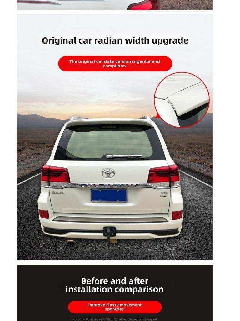 Compatible Rear Middle Roof Spoiler for 2008-2024 Toyota Land Cruiser LC200/FJ