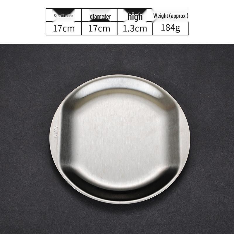 Korean Style Golden Round Plate - Shallow Plate for Snacks, Western Food, Steak, BBQ, and Desserts.