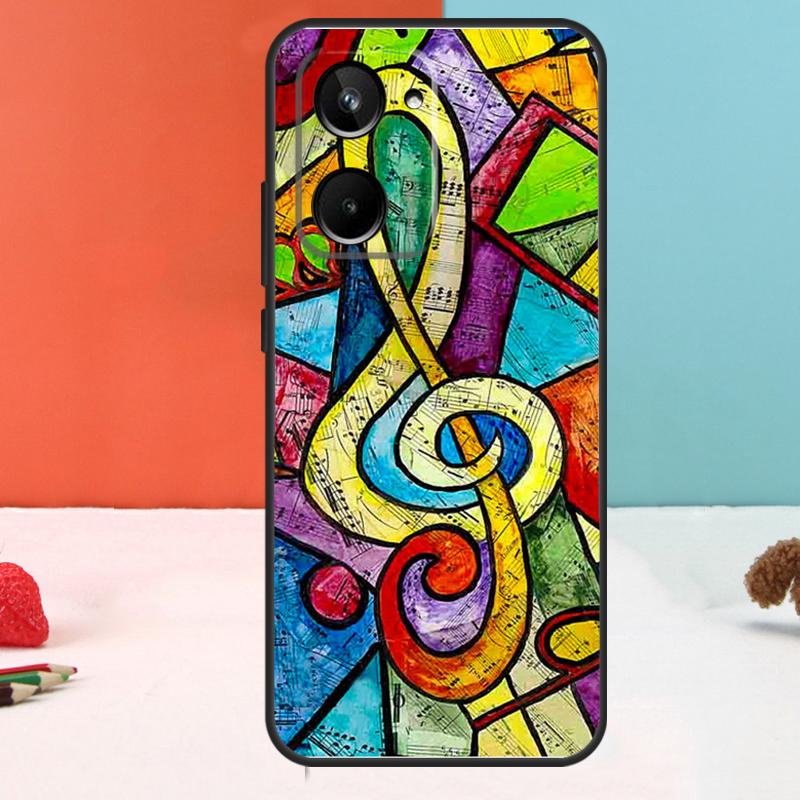 Music Note Musical Treble Clef For Realme 15 14 10 11 12 13 Pro Plus C67 C65 C63 C61 C35 C55 C53 C51 C71 C75 GT7 Pro Case