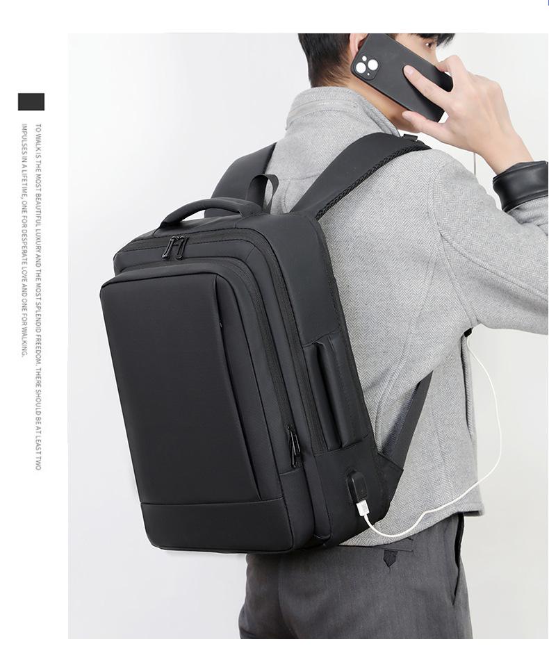 Men's High-Quality Expandable Laptop Backpack - Large Capacity Multi-Compartment Business & Travel Bag