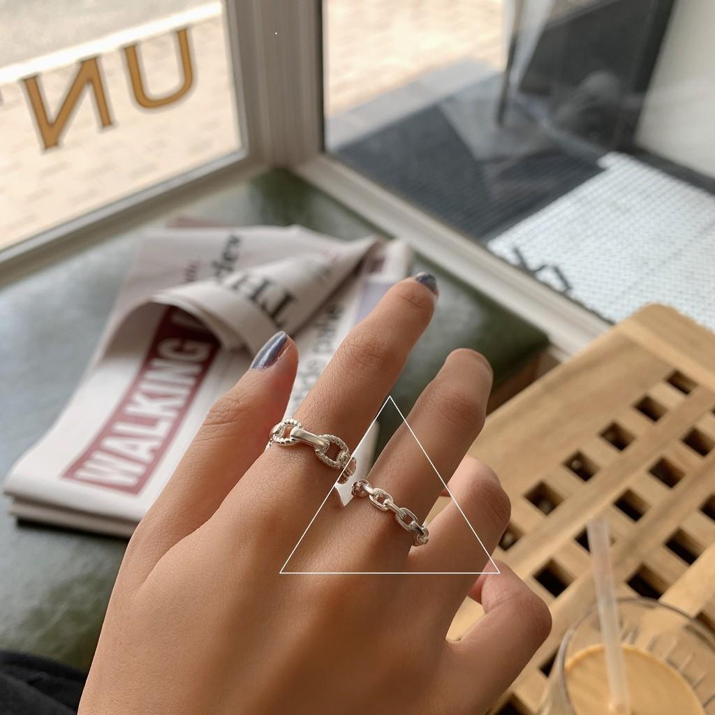 Silver Korean Sterling Ddp Trendy Adjustable Open Ring For Women Stylish Accessory