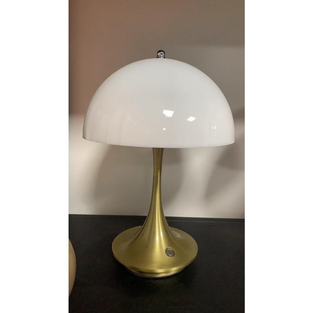 Lampă de masă mică, nordică, retro, de lux daneză, lampă de noptieră pentru dormitor, reîncărcabilă, decorare pentru studiu, lampă de atmosferă pentru sufragerie Mushr