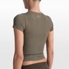 Nike X SKIMS Ribbed Seamless Vintage Fitted Crew Neck Short Sleeve T-Shirt Women Tops SSSSL9718W-DOD