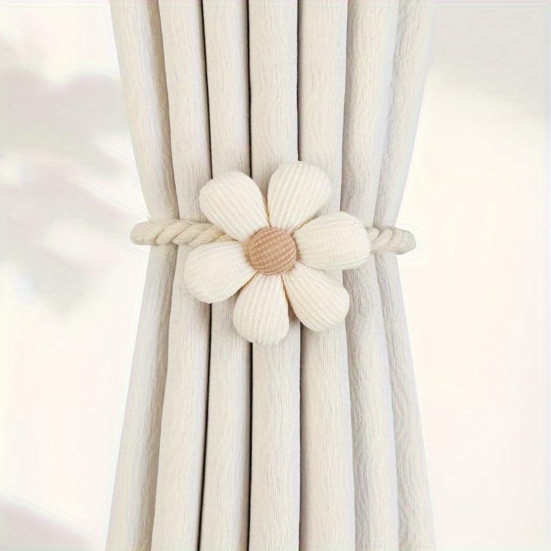 

1 шт. Магнитные подхваты для штор Простые Современные Свежие цветы Креативные веревочные завязки Пряжка для хранения штор Дверная штора Украшение бежевый