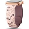 Embossed Floral Silicone Apple Watch Strap: Unisex, Sports, Two-Tone, Infinity Buckle.