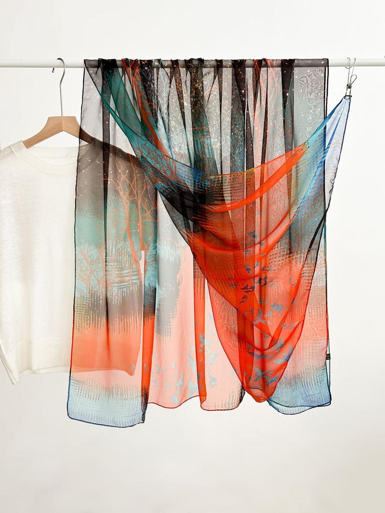 Summer new soft yarn silk scarf large size printed beach scarf rose travel vacation sunscreen scarf spot