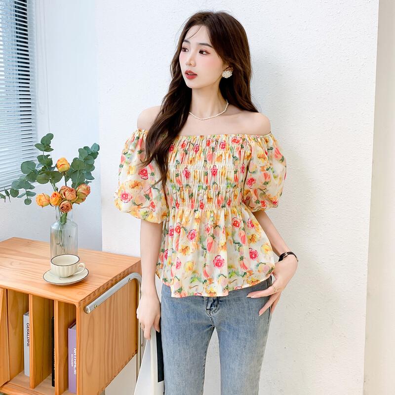 

Mocana Women s Floral Short-Sleeved Casual Shirt One Size