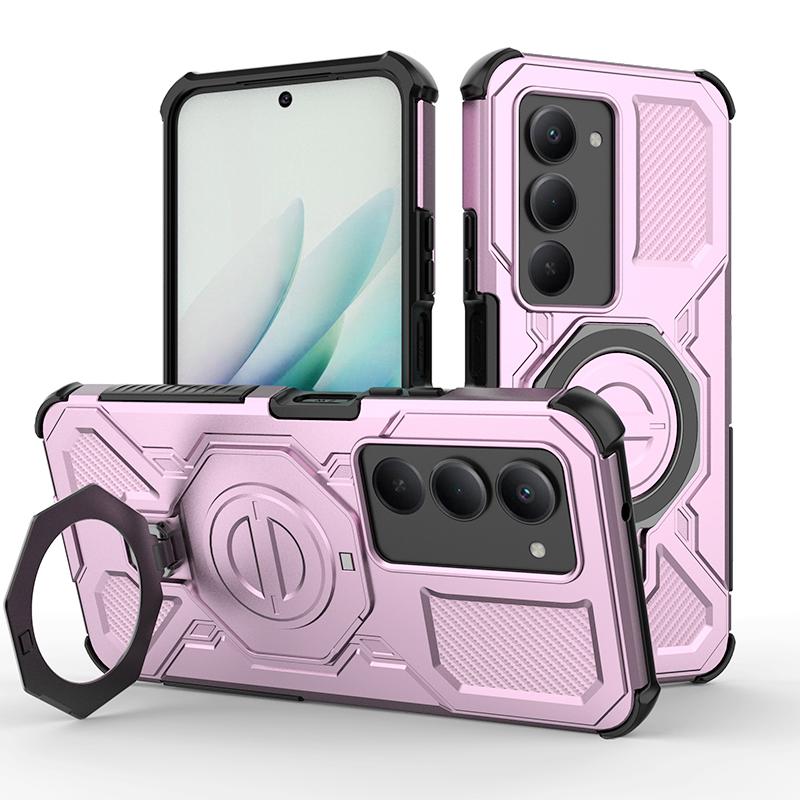 KEYSION Shockproof Magnetic Case for Xiaomi POCO M8s 5G Upright Live Metal Ring Stand Phone Back Cover for POCO M8s 5G