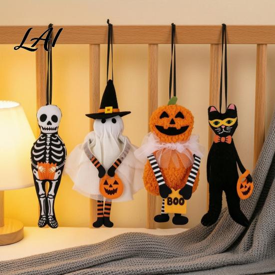 Ghost Bag Charms for Kids Halloween Pumpkin Hanging Ornament Car Rearview Mirror Pendant Cute Soft Plush Holiday Ornaments School Keychain