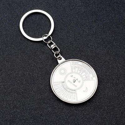 Custom Compass Perpetual Calendar Keychain Pendant - Creative Gift for Couples
