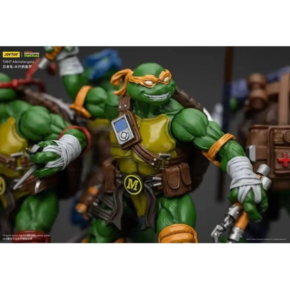 JOY TOY TMNT Michelangelo Action Figures Original Doll Decoration Gift Collection Garage Model Kits