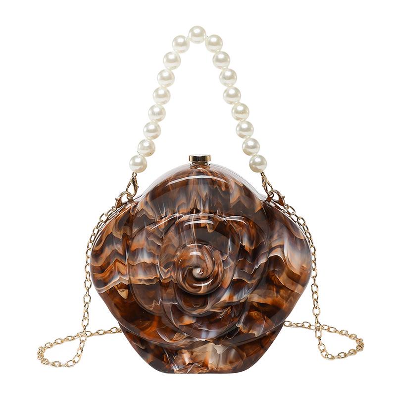 New Fashion Rose Evening Bag - European & American Stylish Box Bag with Coin & Lipstick Holder, Chain Crossbody.