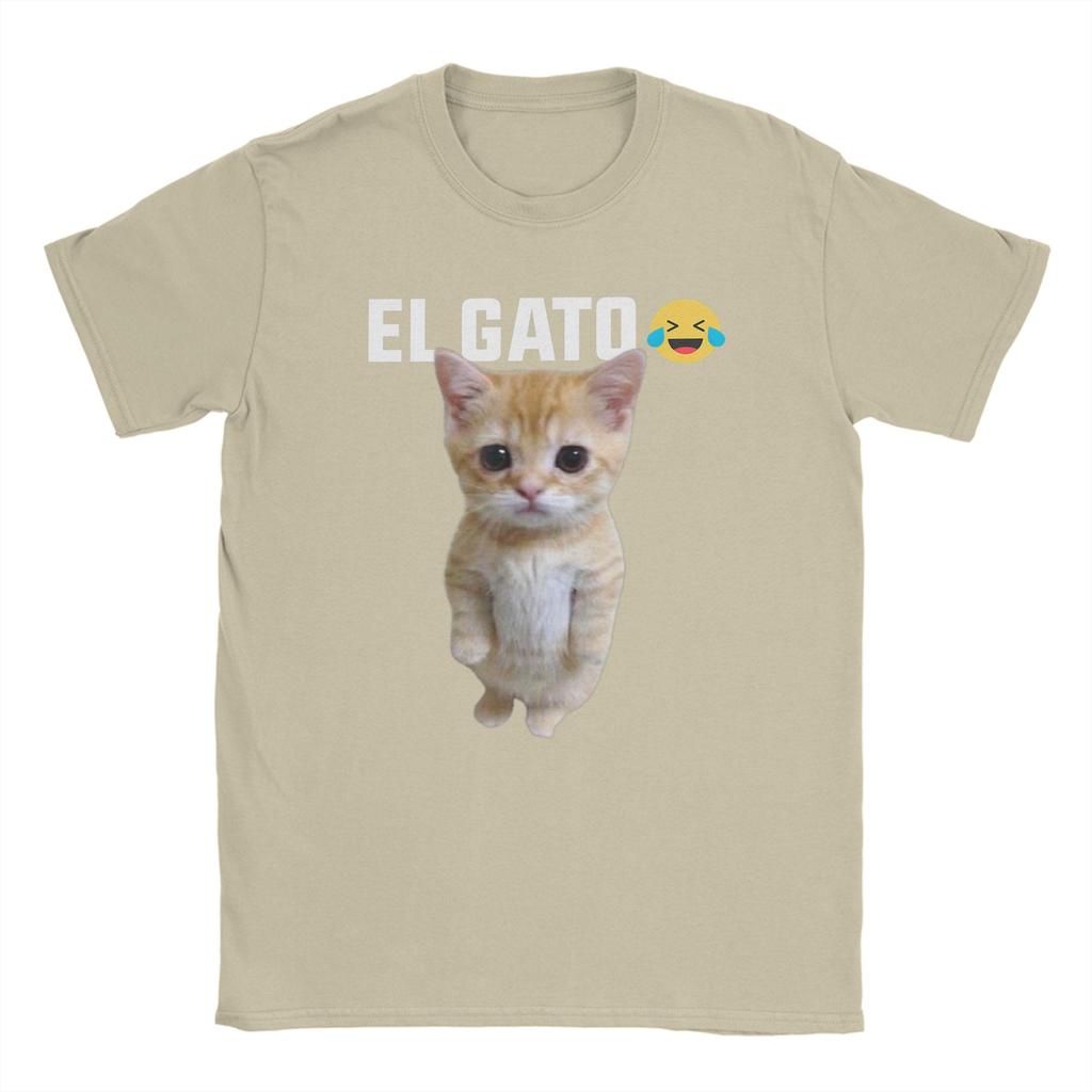 El Gato Meme Sad Crying Cat Munchkin Kitty Meme TShirt Summer Cotton T Shirts For Man Tshirt Short Sleeves Y2K Retro Clothing