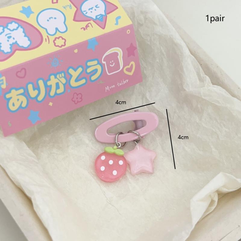 Pendant Jelly Strawberry Star Oval Clip Soft Cute Ins Girl Sweet Hair Clip Five-Pointed Star Hair Accessories Hairpin