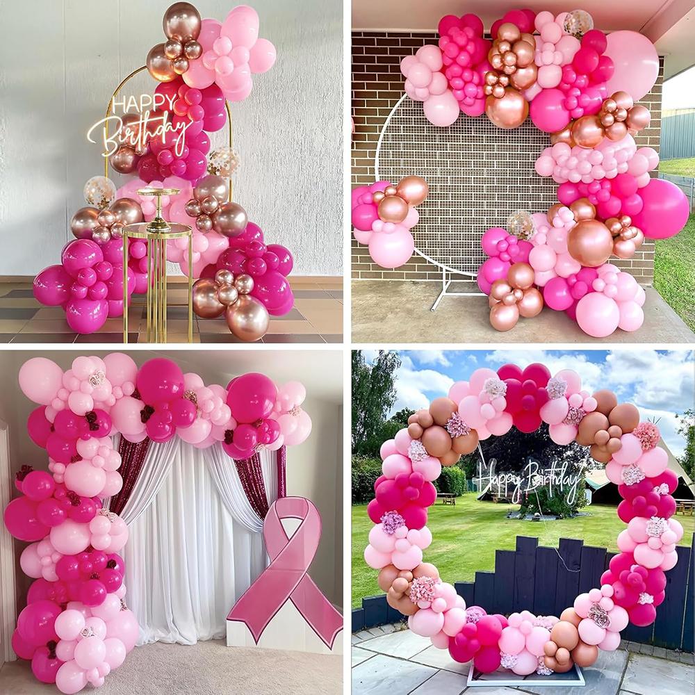 Rose Pink Balloons Garland Pink Rose Gold Balloon Arch Kit Baby Shower Gender Reveal Birthday Party Wedding Valentine Day Decor