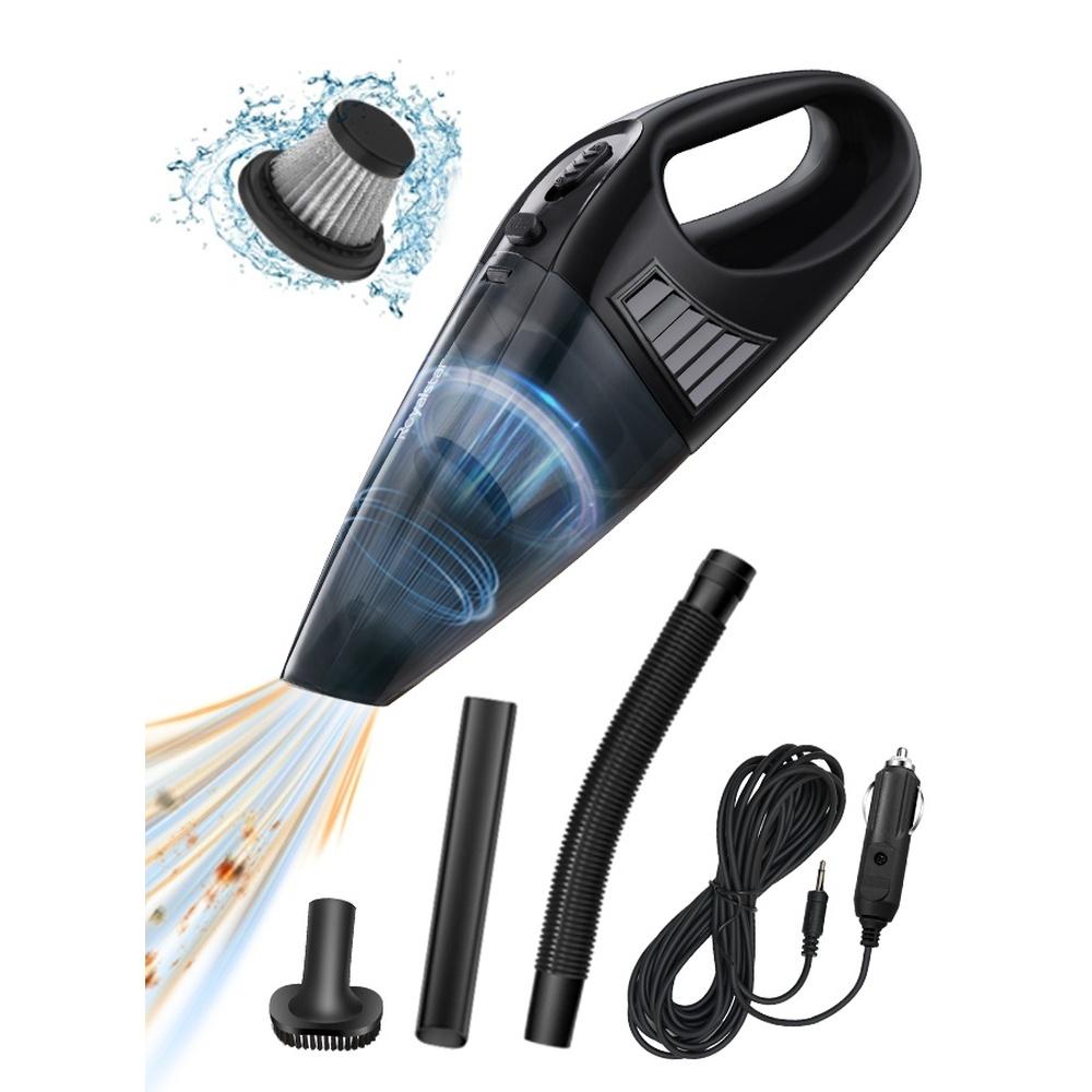 

Portable Handheld Car Vacuum Cleaner High Power 12V DC with 3Pcs Washable and Removable Accessories for Car 3-Meter Extension Cord for Travel RV Camp