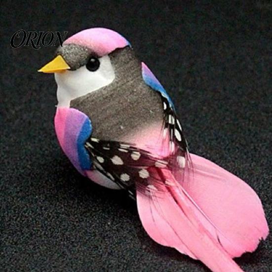 Artificial Birds for Micro Landscape Ornaments 12Pcs Pearl Birds, Feather Bird Ornament with Clip, Decorative Potted Plants And Moss Realistic