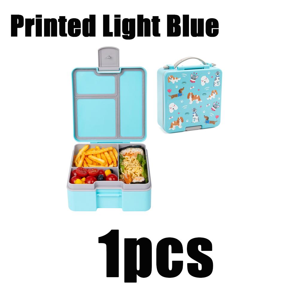 

1 шт. Милая мультяшная коробка для бенто, пригодная для микроволновой печи, разделенная, герметичная коробка для ланча для подростков и рабочих, школьная столовая, обратно в школу 3&1