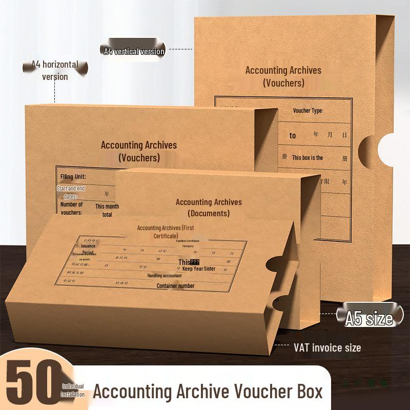 Accounting Voucher Storage Box for A4/A5 Invoices and Financial Documents