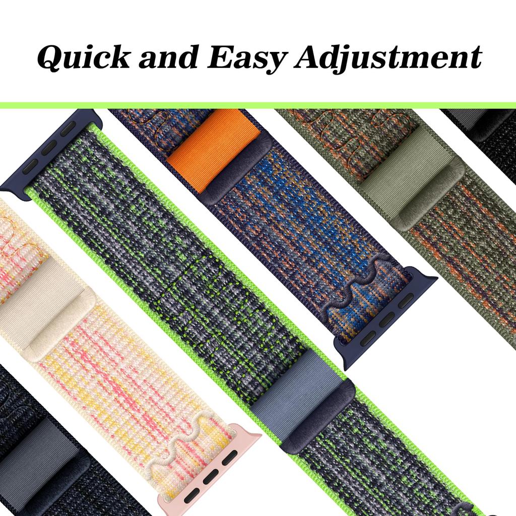 Nylon Loop Watch Strap for Apple IWatch 10 9 8 7 6 5 SE Ultra 2 44MM 45MM 46MM 49MM 42MM Sport Adjustable Braided Band Bracelet