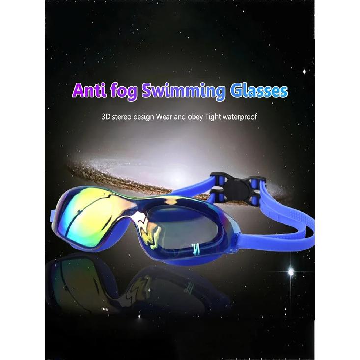 Adult Mid-frame High-definition Waterproof Anti-fog Swimming Goggles for Men and Women, Made of Silicone