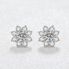 Women Sunflower Earrings One Carat Cubic Flower Shape Zirconia Studs Petal Design Sweet and Lively Jewelry for Daily Wear Dating Party Photoshoot