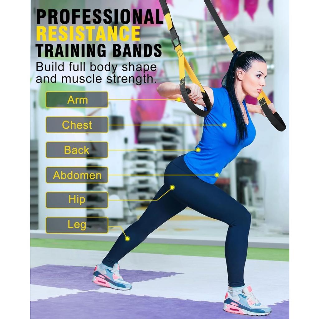 Home Resistance Training Kit, Resistance Trainer Fitness Straps for Full Body Workout, Bodyweight Resistance Bands with Handles, Door Anchor