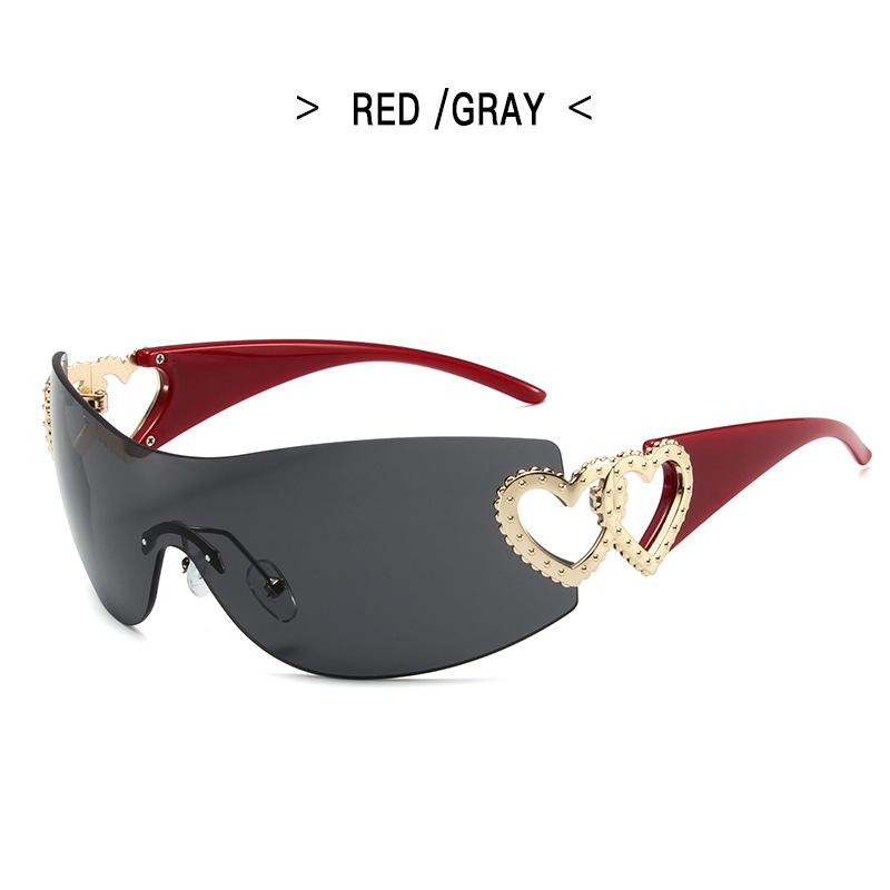 Y2K Hollow Out Sunglasses Women Vintage Rimless Metal Frame Sun Glasses UV400 Protection Fashion Street Photography Eyewear