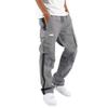 Men Pants with Multi Pockets Drawstring Elastic Waist Wide Leg Loose Cargo