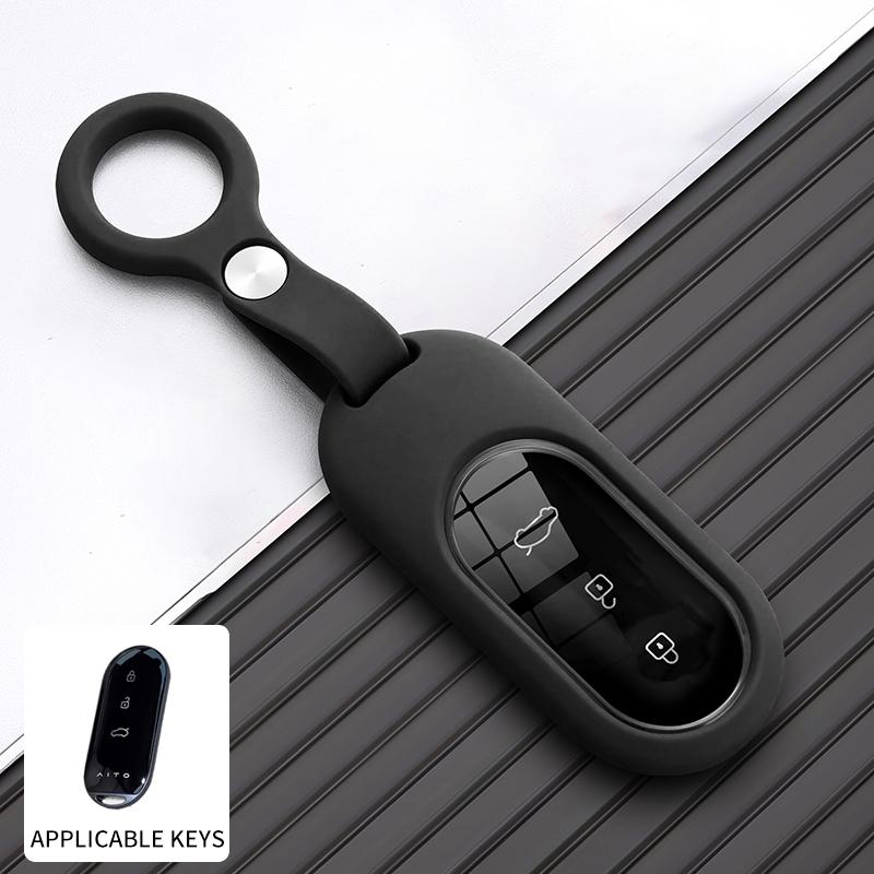 Liquid Silicone Car Key Holder For Aito M5 M7 M8 M9 Car Smart Key Fob Case Cover