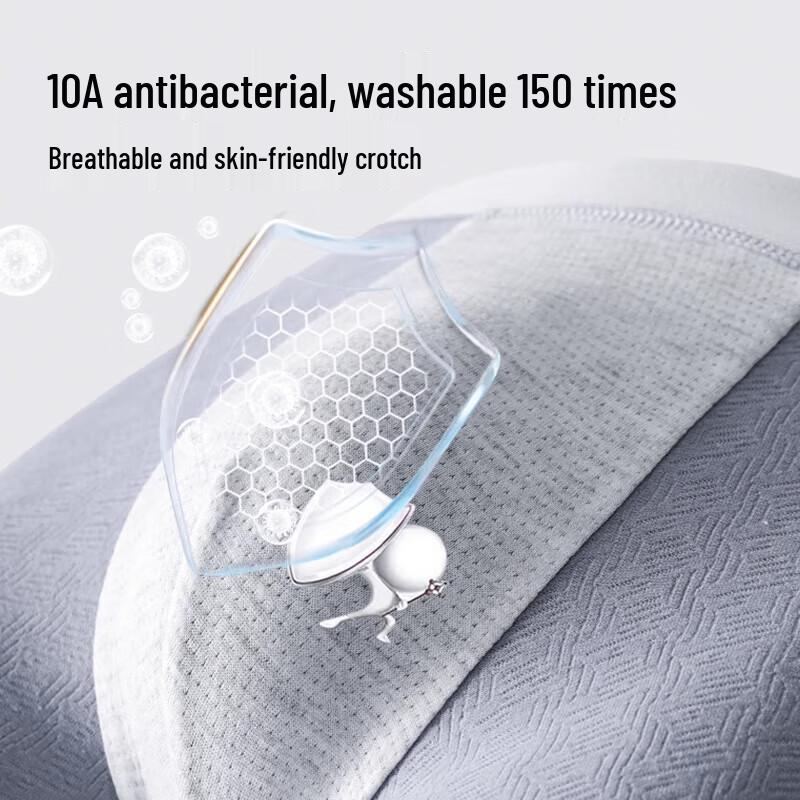 Youkeshu Men's Pure Cotton Antibacterial Boxer Briefs 4-Pack