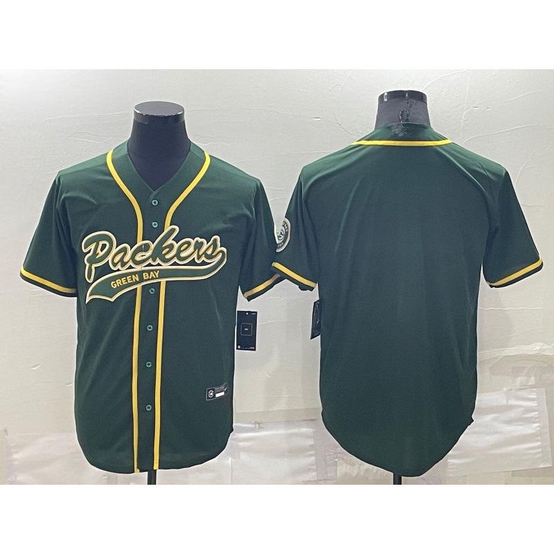 Packers #12 RODGERS Rugby-Baseball Cardigan-Style Retro Embroidered Jersey