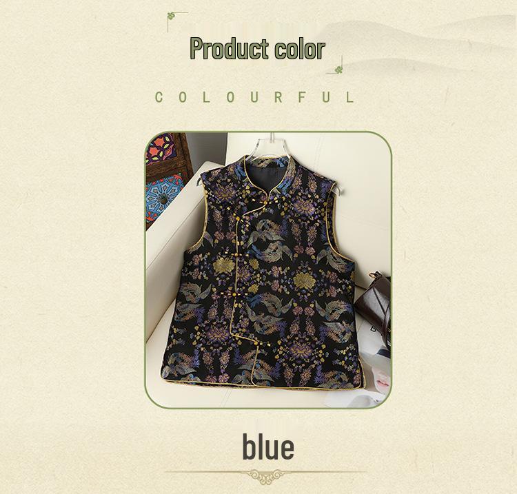 2026 New Chinese Style Jacquard Vest - Round Neck Tang Suit Outerwear