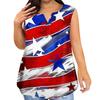 Women's Fashion Casual Large Size V-Neck Sleeveless Vest Printed T-Shirt Top