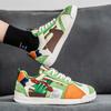 Trend Green Casual Sneaker Man Personality Patchwork Designer Men's Shoes Comfort Lace-up Flat Skateboard Shoes Men Casual Shoes