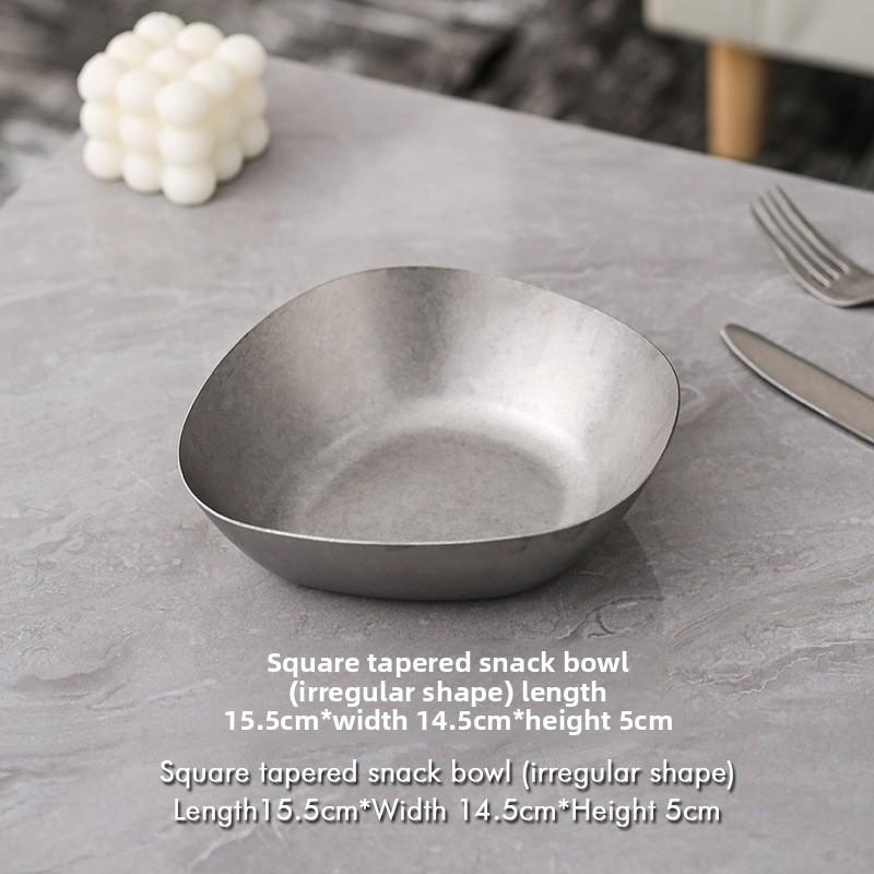 Retro Style Decorative Plate Unique Design Stainless Steel Durable Household Restaurant Outdoor Western Dinnerware