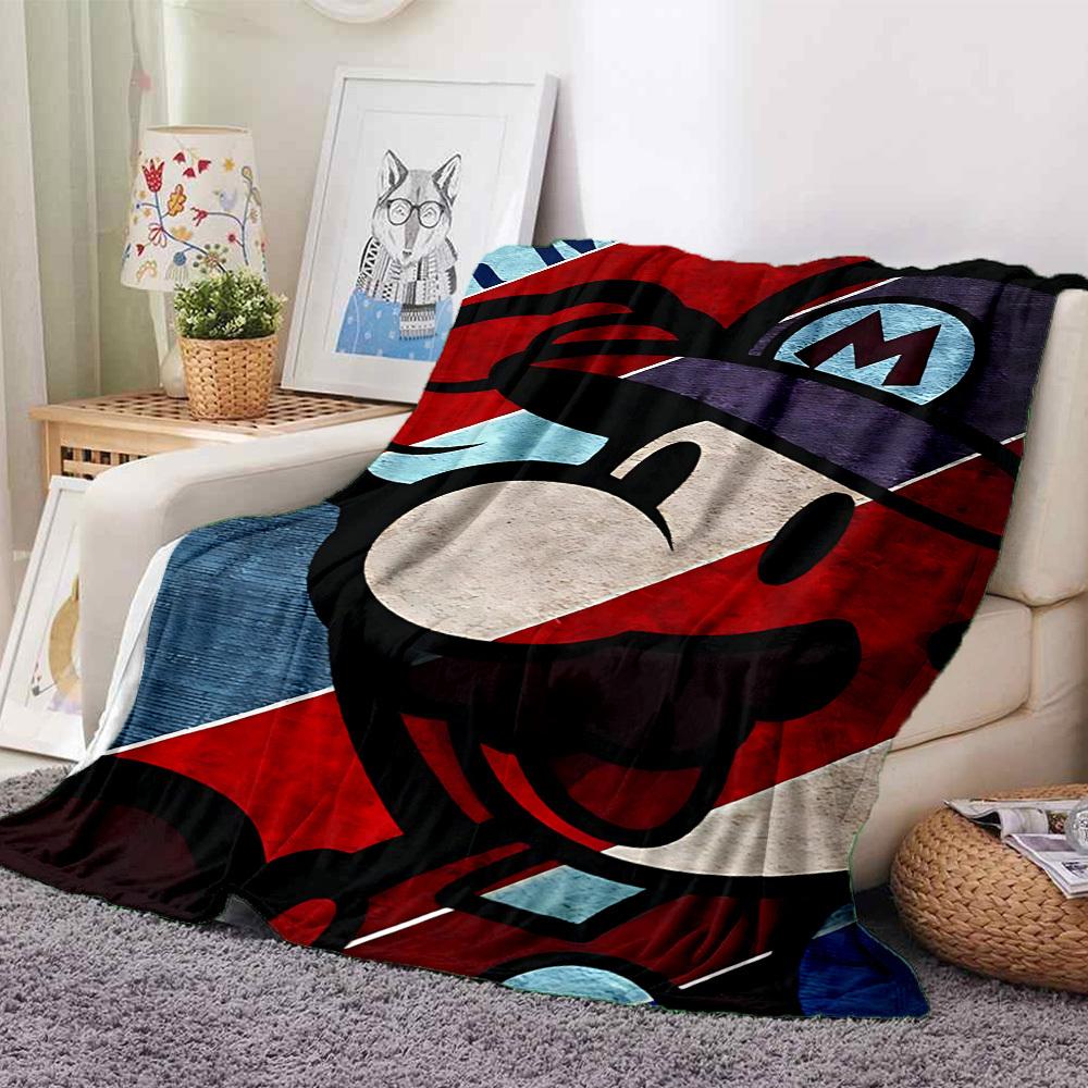 1pc Mario Bros Soft & Warm Flannel Blanket, Multi-Purpose Throw Blanket for Couch, Sofa, Office, Bed, Camping, Travel 147