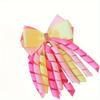 Rainbow Curly Tassel Bow Hair Clips Colorful Curly Tassels Ribbon Bow Hair Barrettes Non-Polyester Fashion Accessories for Girls