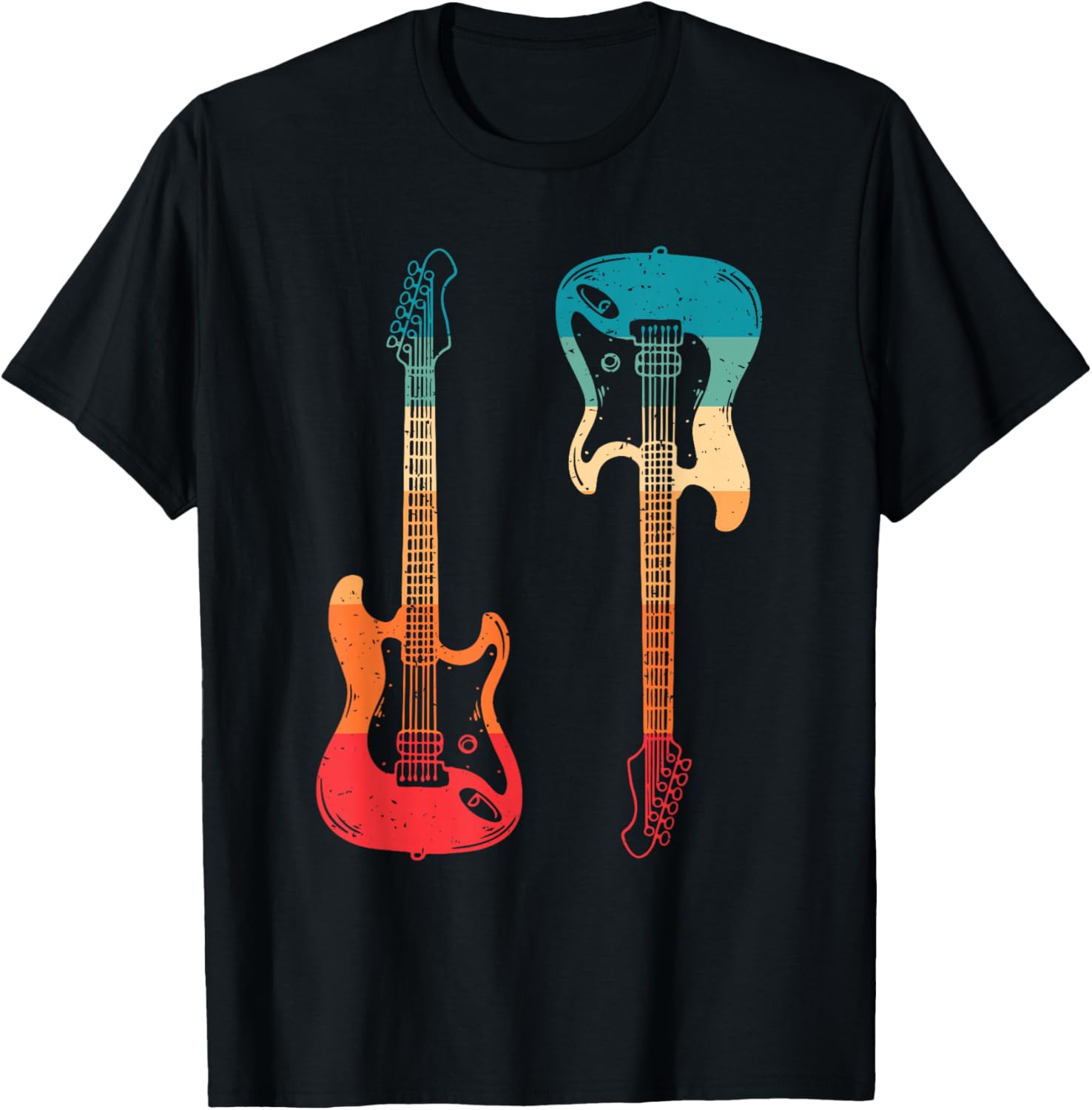 

Retro Vintage Guitars Graphic Tee Men Casual Short Sleeve Round Neck Cotton T-Shirt 4XL