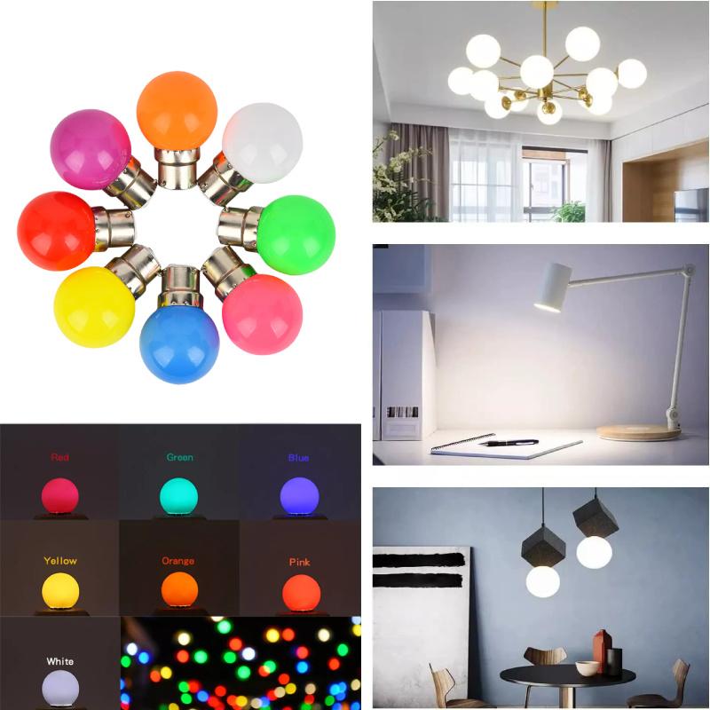 Colorful Led Bulbs B22 Mini Globe Pc Shell 2w Lighting Party Decorative Bulb