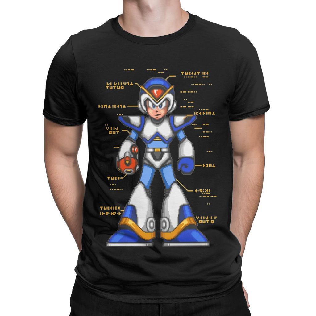 Megaman X Full Armor T-Shirts Men Fashion 100% Cotton Tee Shirt Round Neck Short Sleeve T Shirts Plus Size Clothes