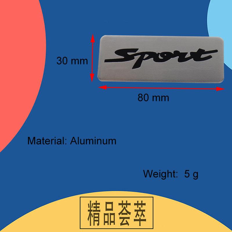 Car Sticker Sport Word Letter Aluminum Emblem Badge Decal Auto Car Sticker Emblem Badge Decal Decoration Accessories
