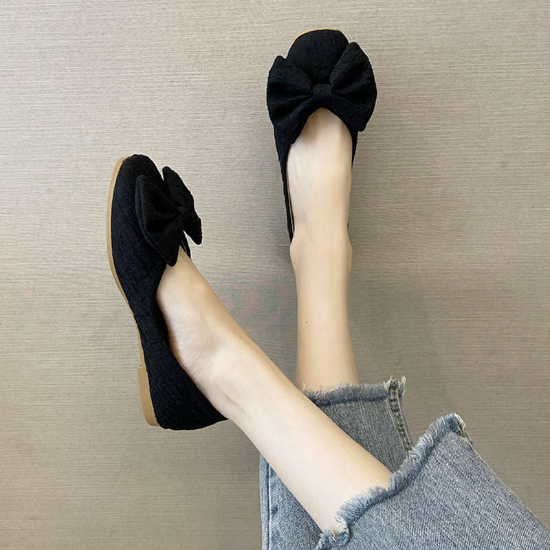 Gentle women's shoes pregnant women pedal temperament soft-soled single shoes women's new summer flat-bottomed non-slip Doudou shoes in 2025
