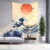 Japanische Traditionelle Kunst Kanagawa Surfthema Wandteppich Heimdekoration Wandbehang