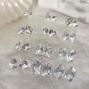 5Pcs Sparkling Transparent Zircon Nail Art Shiny Clear Pointed Bottom  3D Diy Manicure Decoration Accessorie