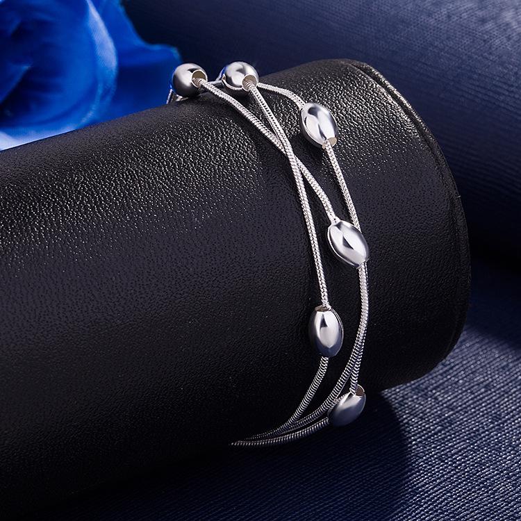 925  Silver Bead Bracelets For Women Men Luxury Designer Multilayer Chain Bracelet Wedding Party Beautiful Jewelry Gifts