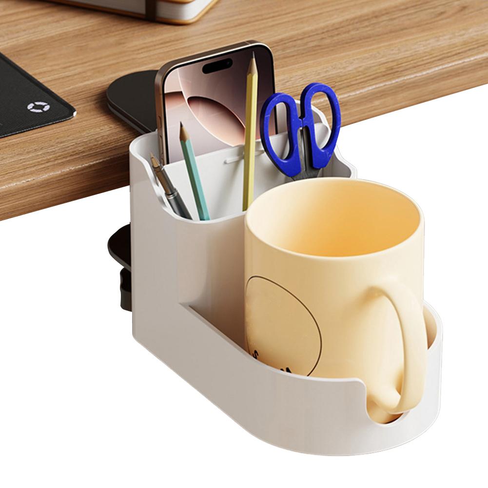Klemmbares Schreibtischregal Schreibtisch-Seiten-Aufbewahrungsorganizer Einfache Montage Schreibtisch-Becherhalter Abnehmbare Tischmanagement-Schale für Homeoffice
