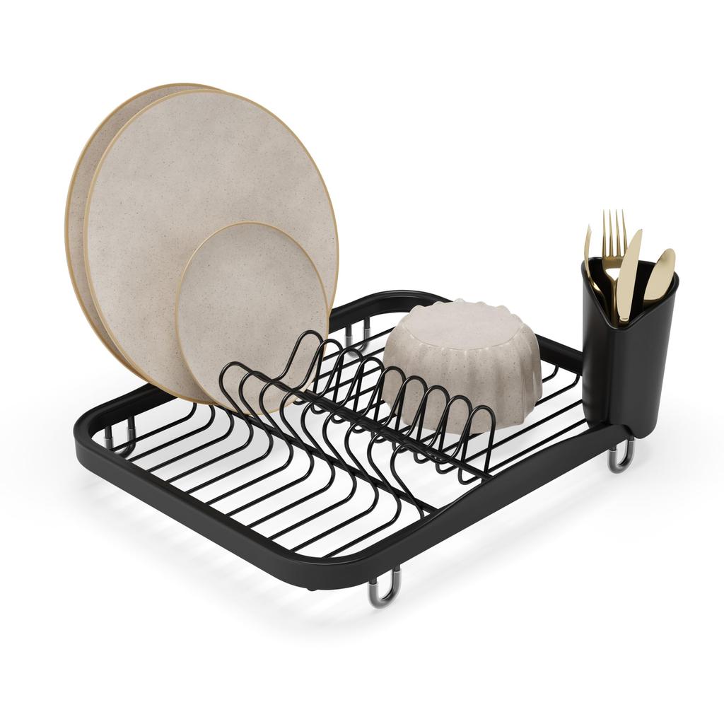Official Umbra In-Sink Dish Drainer, Black, W36 x D28 x H16cm