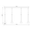 Rail de suspension décoratif 4x10W métal noir 4xGU10 Long 1100mm