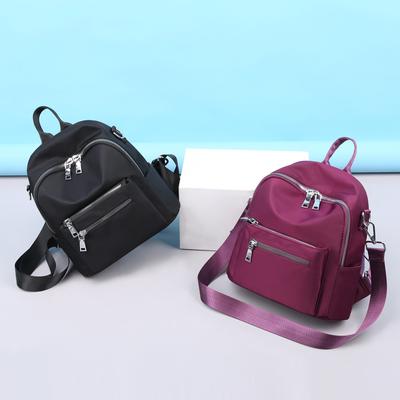 Einfarbiger Rucksack für Damen, großes Fassungsvermögen, leichter, wasserabweisender Nylon-Reiserucksack